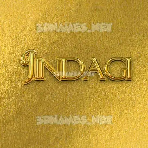 jindagi in All Gold style - 3D name wallpaper