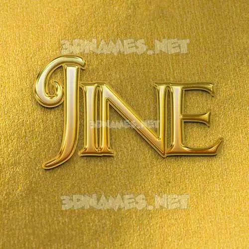 jine in All Gold style - 3D name wallpaper