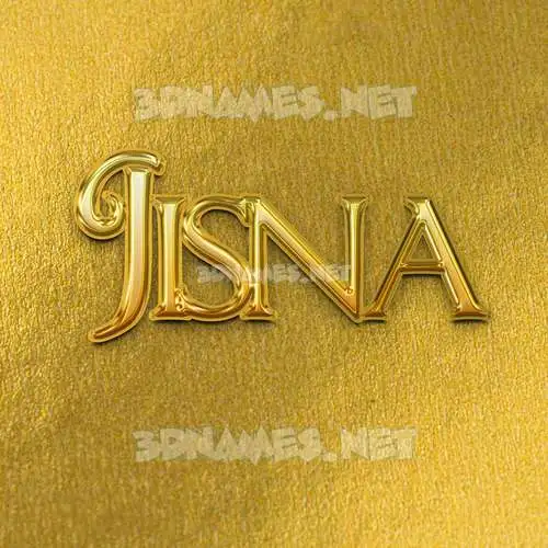jisna in All Gold style - 3D name wallpaper