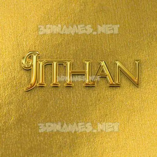 jithan in All Gold style - 3D name wallpaper