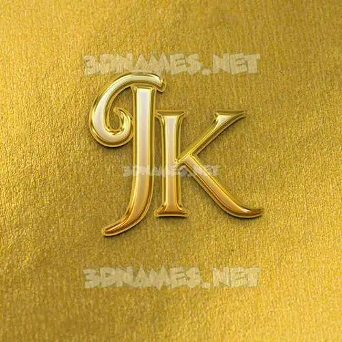jk in All Gold style - 3D name wallpaper