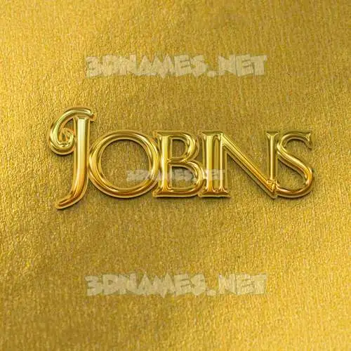 jobins in All Gold style - 3D name wallpaper