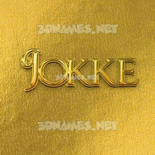 jokke in All Gold style - 3D name wallpaper