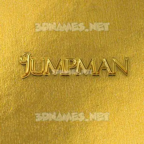 jumpman in All Gold style - 3D name wallpaper