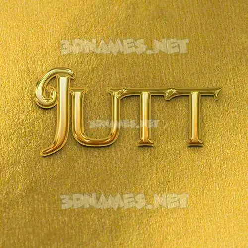 jutt in All Gold style - 3D name wallpaper