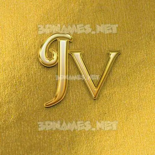 jv in All Gold style - 3D name wallpaper