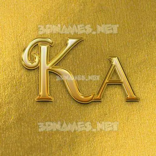 ka in All Gold style - 3D name wallpaper ka in All Gold style - 3D name wallpaper