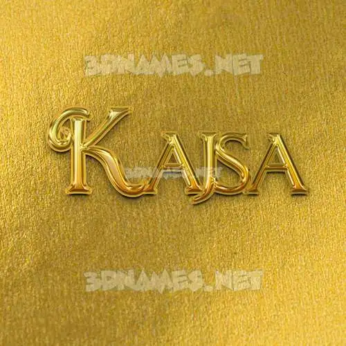 kajsa in All Gold style - 3D name wallpaper