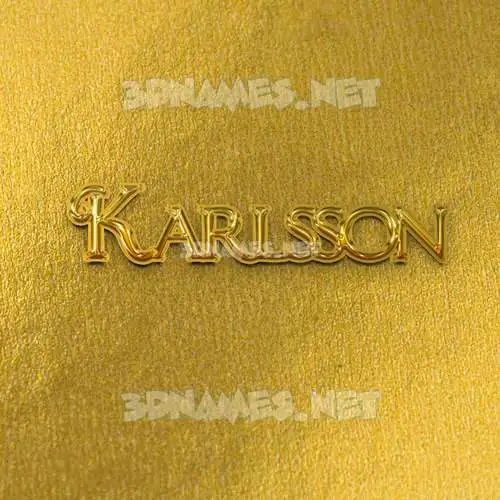 karlsson in All Gold style - 3D name wallpaper