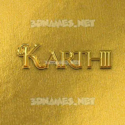karthii in All Gold style - 3D name wallpaper