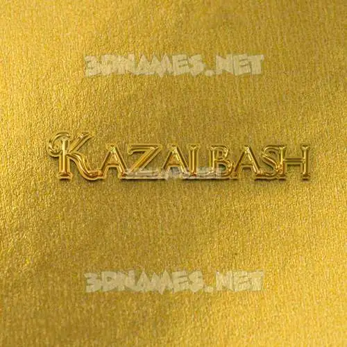 kazalbash in All Gold style - 3D name wallpaper