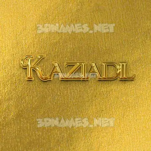 kaziadil in All Gold style - 3D name wallpaper