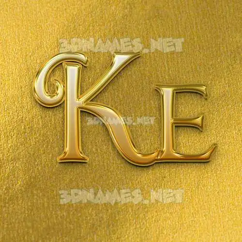 ke in All Gold style - 3D name wallpaper
