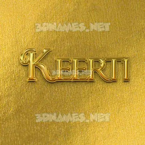 keerti in All Gold style - 3D name wallpaper