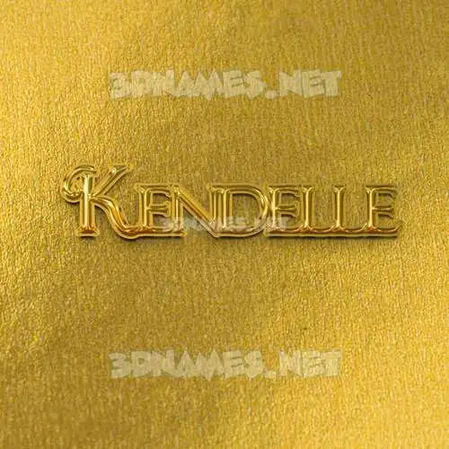 kendelle in All Gold style - 3D name wallpaper