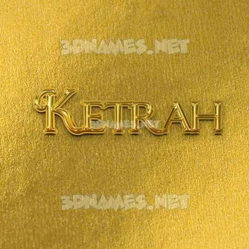 ketrah in All Gold style - 3D name wallpaper
