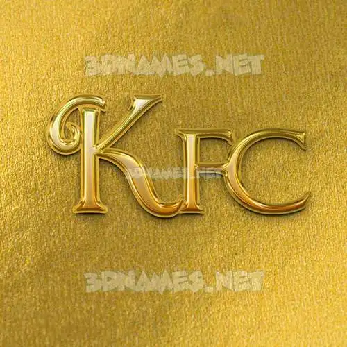 kfc in All Gold style - 3D name wallpaper kfc in All Gold style - 3D name wallpaper