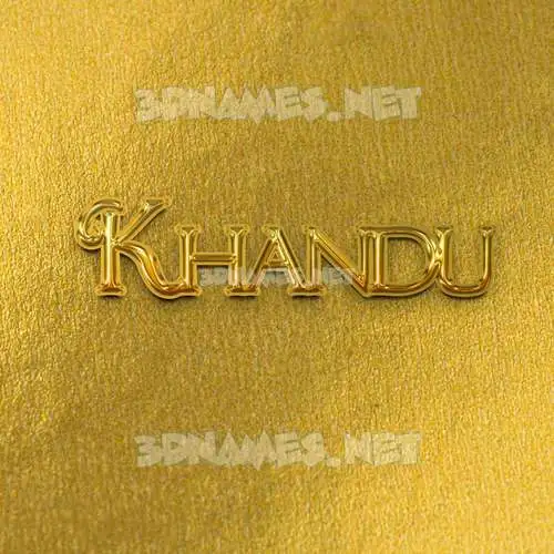 khandu in All Gold style - 3D name wallpaper