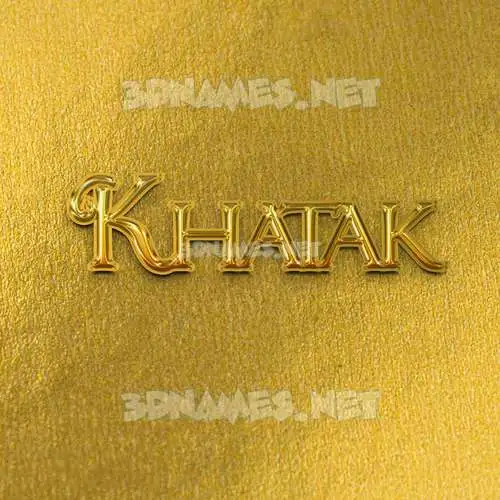 khatak in All Gold style - 3D name wallpaper