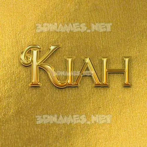 kiah in All Gold style - 3D name wallpaper