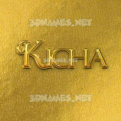 kicha in All Gold style - 3D name wallpaper