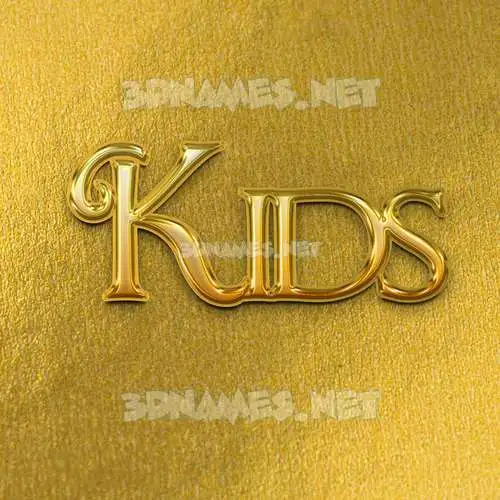 kids in All Gold style - 3D name wallpaper kids in All Gold style - 3D name wallpaper