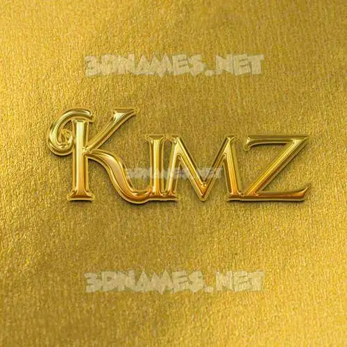 kimz in All Gold style - 3D name wallpaper