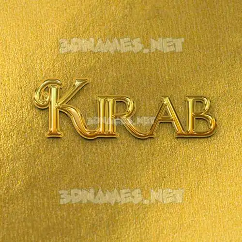 kirab in All Gold style - 3D name wallpaper kirab in All Gold style - 3D name wallpaper