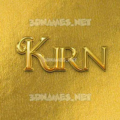 kirn in All Gold style - 3D name wallpaper