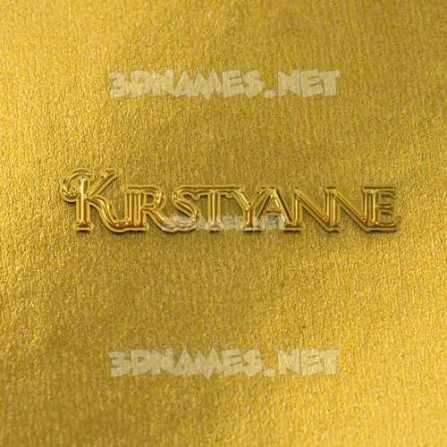 kirstyanne in All Gold style - 3D name wallpaper