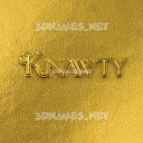 knawty in All Gold style - 3D name wallpaper