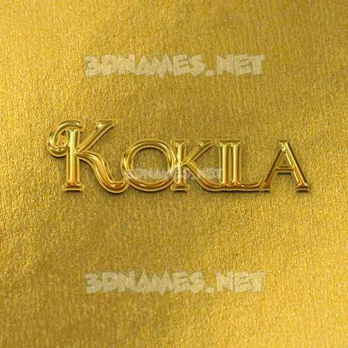 kokila in All Gold style - 3D name wallpaper