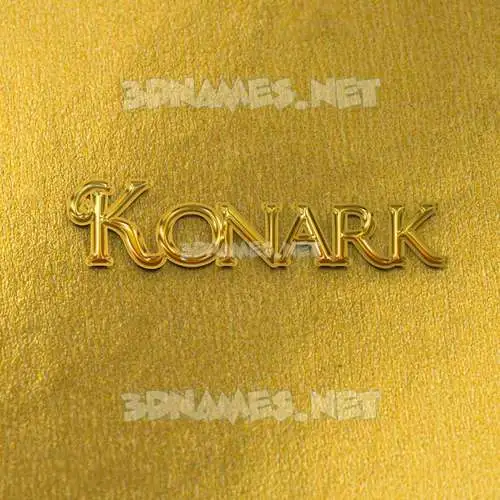 konark in All Gold style - 3D name wallpaper