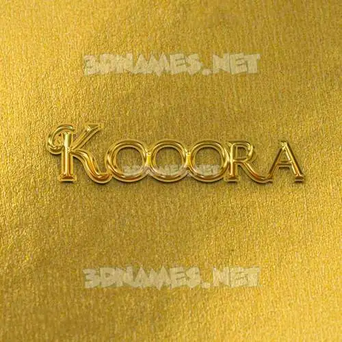 kooora in All Gold style - 3D name wallpaper kooora in All Gold style - 3D name wallpaper