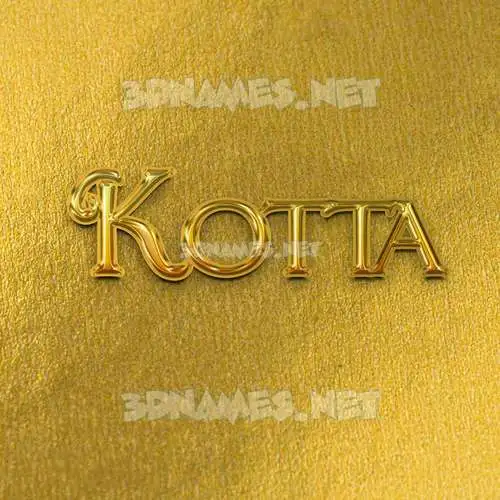 kotta in All Gold style - 3D name wallpaper