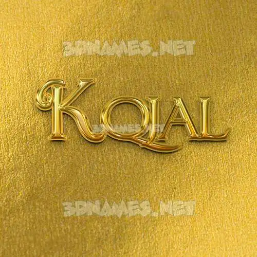 kqjal in All Gold style - 3D name wallpaper kqjal in All Gold style - 3D name wallpaper