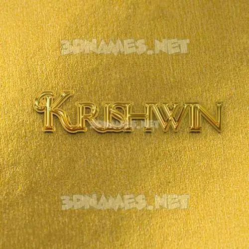 krishwin in All Gold style - 3D name wallpaper