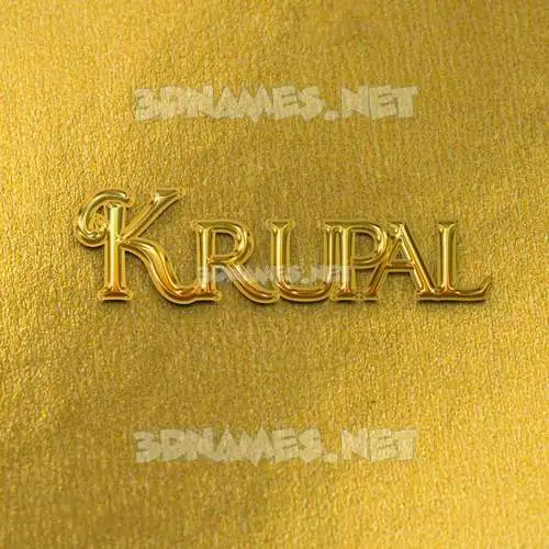 krupal in All Gold style - 3D name wallpaper