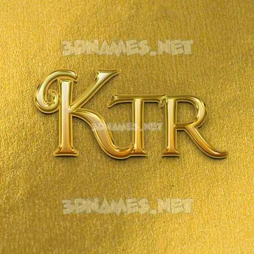 ktr in All Gold style - 3D name wallpaper