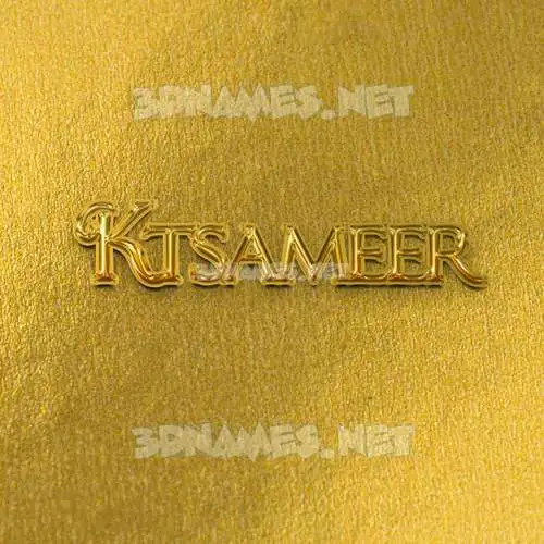ktsameer in All Gold style - 3D name wallpaper