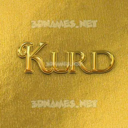 kurd in All Gold style - 3D name wallpaper