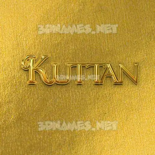 kuttan in All Gold style - 3D name wallpaper