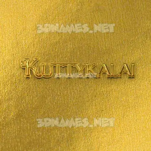 kuttykalai in All Gold style - 3D name wallpaper