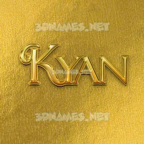kyan in All Gold style - 3D name wallpaper