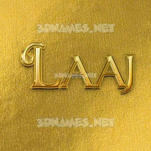 laaj in All Gold style - 3D name wallpaper
