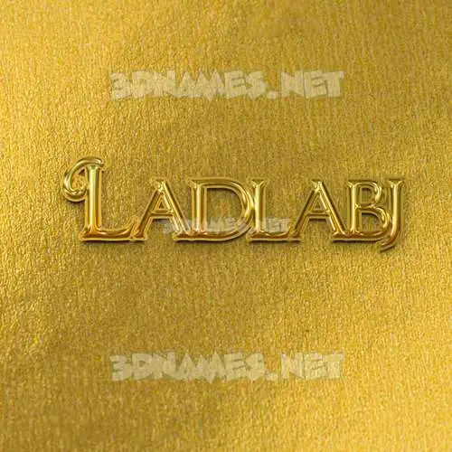 ladlabj in All Gold style - 3D name wallpaper
