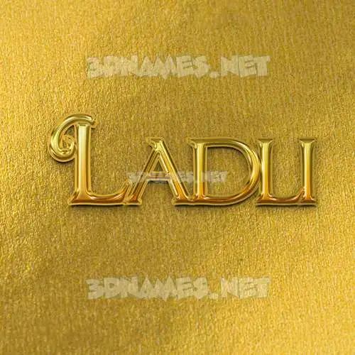 ladli in All Gold style - 3D name wallpaper