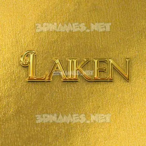 laiken in All Gold style - 3D name wallpaper