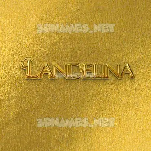 landelina in All Gold style - 3D name wallpaper