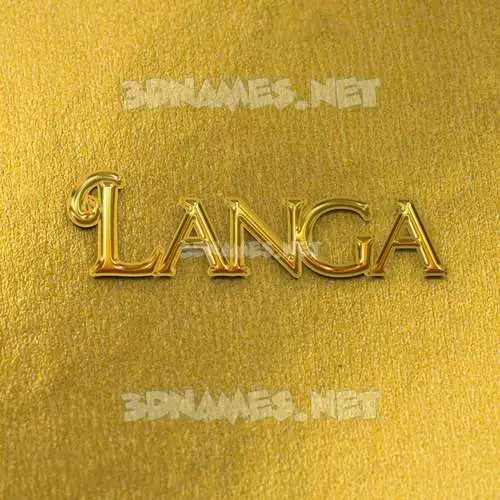 langa in All Gold style - 3D name wallpaper